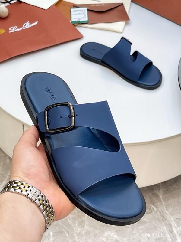 Loro Piana Spring Summer 2025 Men's Slippers with High-Quality Stitching and Comfortable Sole - AS00250