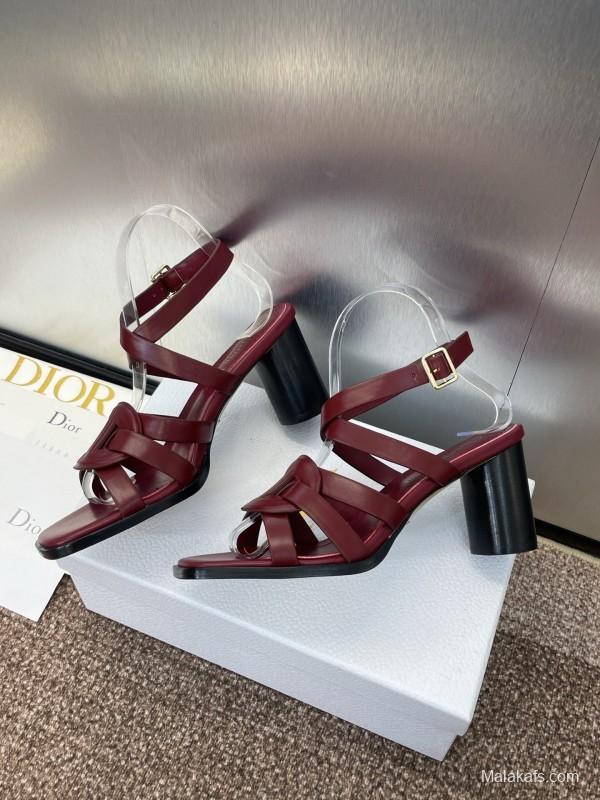 Dior D-Club Jelly Color Hollow Layered Cross Strap High Heel Women Shoes - KFY00290