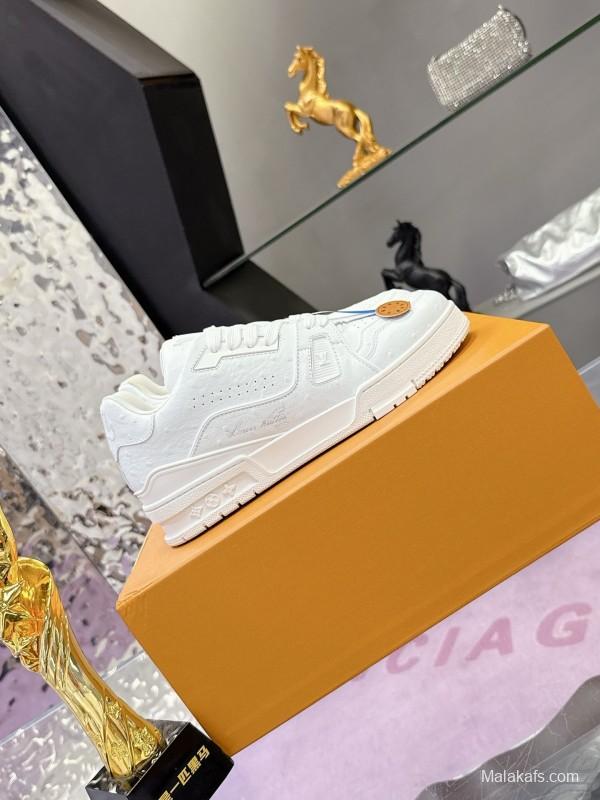 Louis Vuitton LV Trainer Maxi Sneakers Series with Ostrich Pattern - AS00400