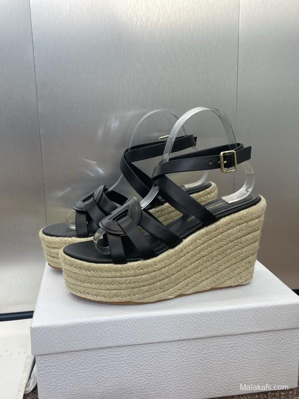 Dior D-Club Jelly Color Hollow Layered Cross Strap Platform High Heel Women's Shoes - KFY00290