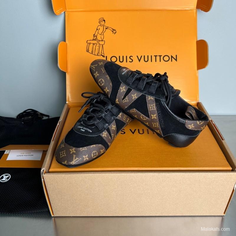 Lv Sneakerina 2025 SS Ballet Round Toe Lace-Up Low Top Lifestyle Casual Shoes - YC