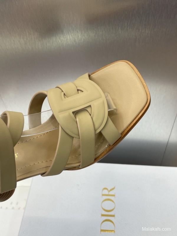 Dior D-Club Jelly Color Hollow Layered Cross Strap High Heel Women Shoes - KFY00290