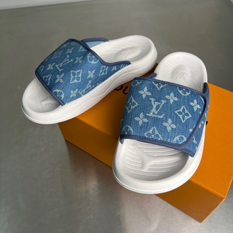 Louis Vuitton Miami Mule Slip-On Sandals with Hook-and-Loop Fastener - YC
