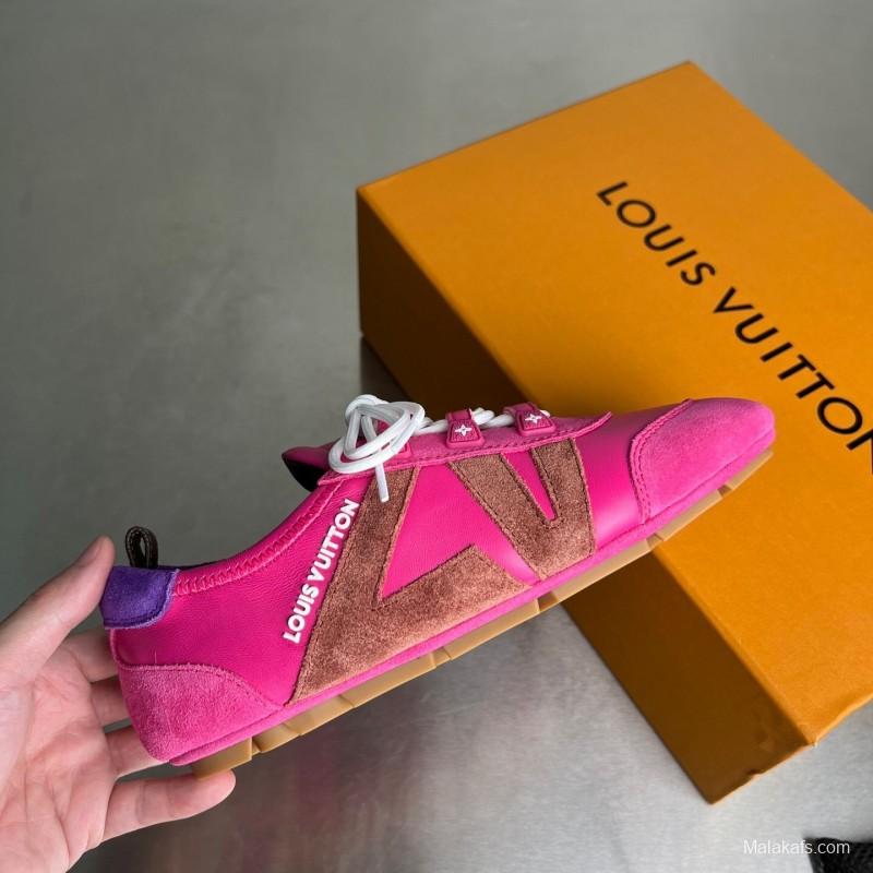 Lv Sneakerina 2025 SS Ballet Round Toe Lace-Up Low Top Lifestyle Casual Shoes - YC