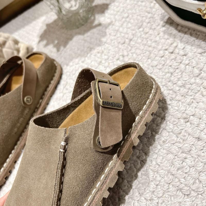 Birkenstock 2025 SS Two-Way Womens Sandals with Suede Leather and Retro Buckle - LY00240