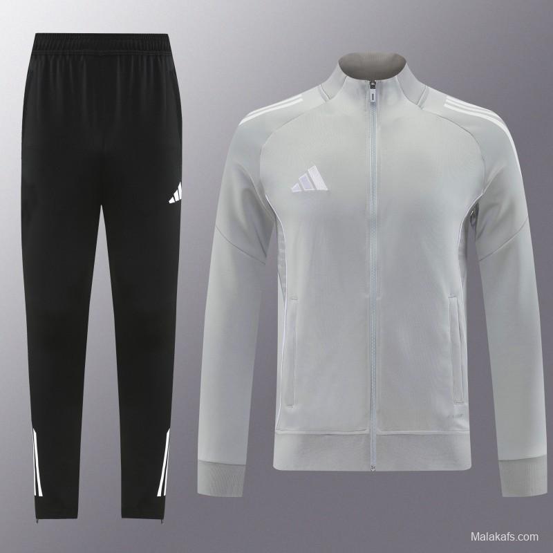 2025 Adidas Grey Full Zipper Jacket+Long Pants