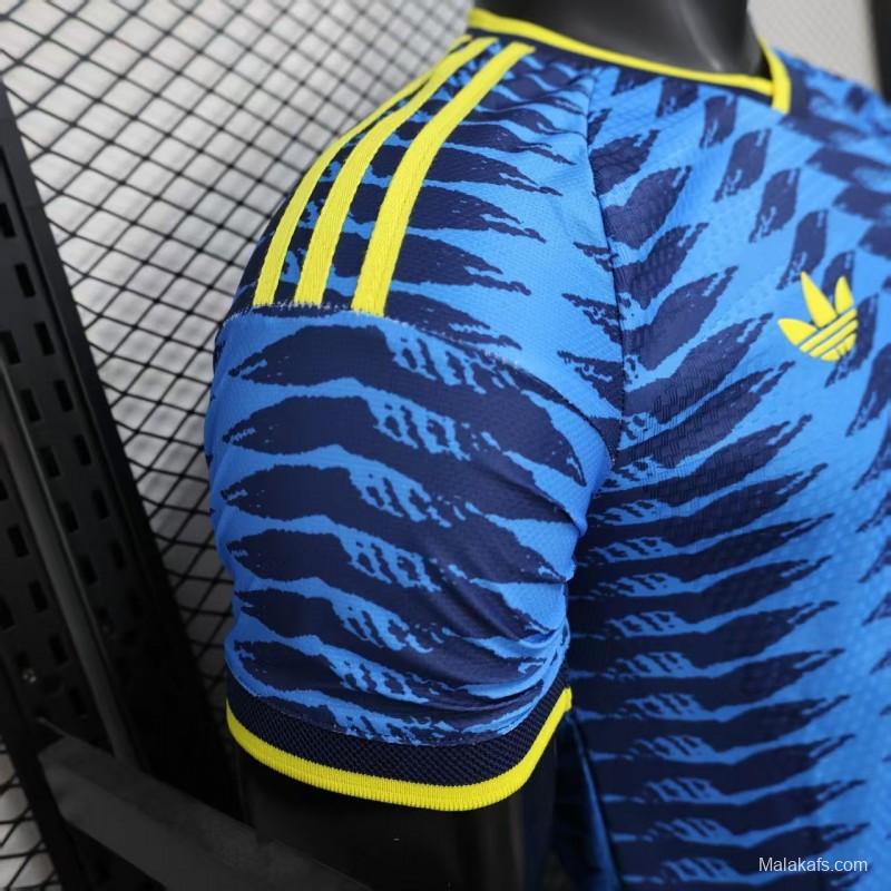 Player Version 2026 Colombia Away Blue with Zigzag Wave Pattern Jersey