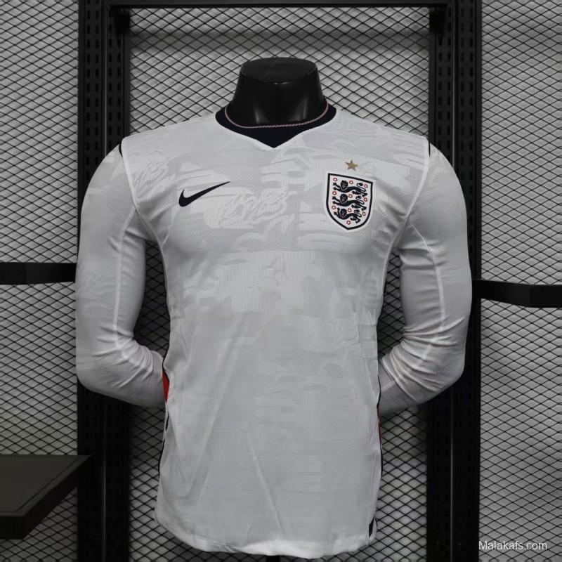 25/26 Player Version  England Home Long Sleeve Jersey