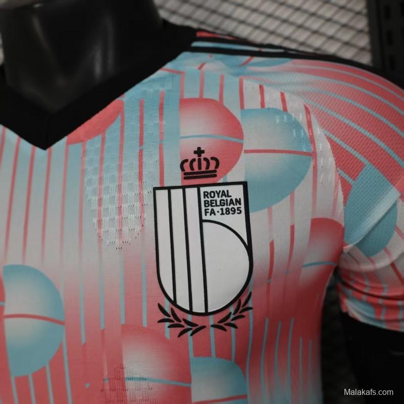 2026 Player Version Belgium Away White Pink Jersey