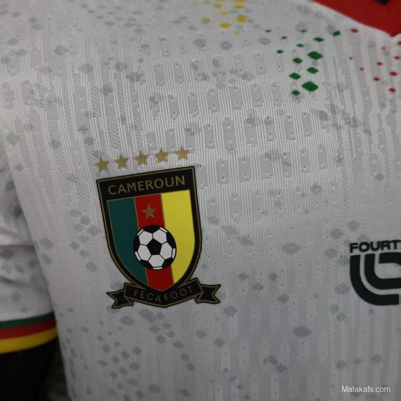 2026 Player Version Cameroon Home White with Red, Dot Pattern Jersey