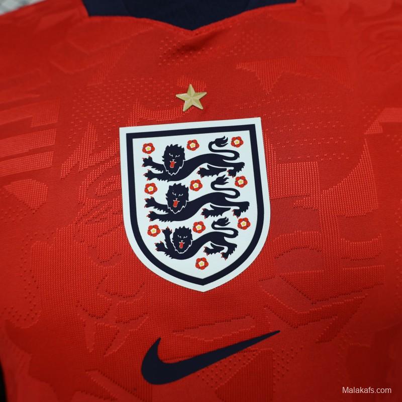 2026 Player Version England Red with Abstract Graphic Pattern Jersey