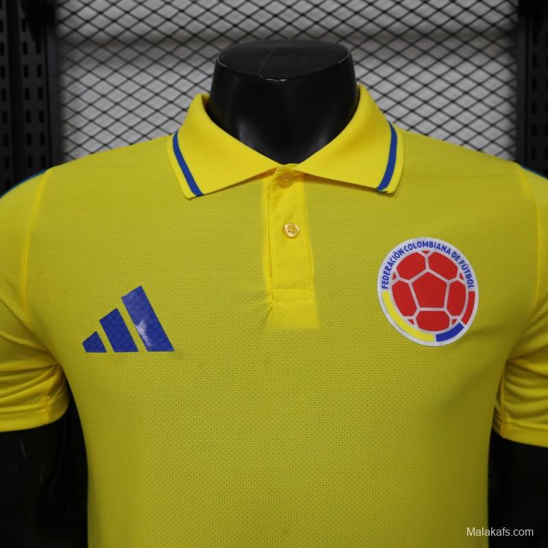 Player Version 2026 Colombia Yellow POLO Jersey