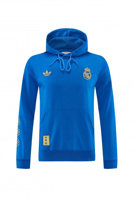 26/27 Real Madrid Royal Blue Pullover Hooded Tracksuit + Long Pants