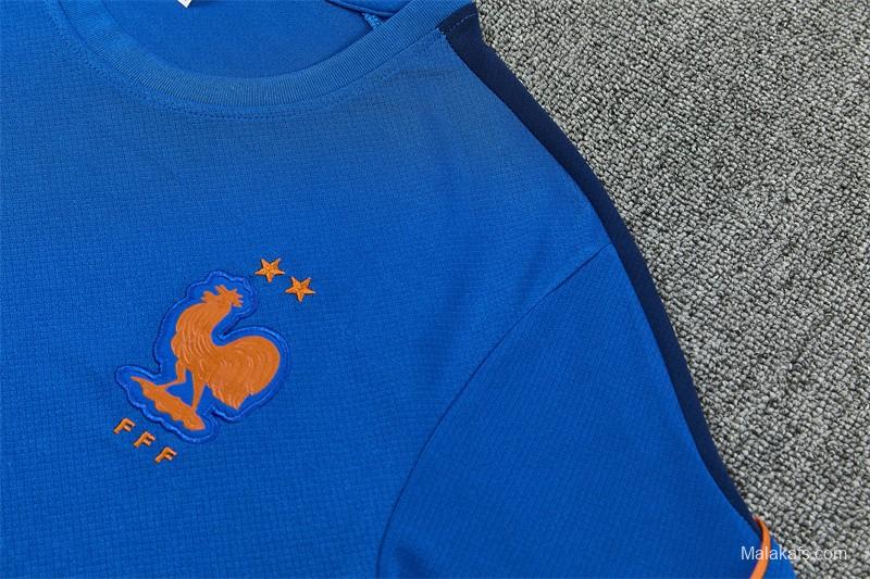 2026 France Blue & Orange Short Sleeve+Soccer Shorts