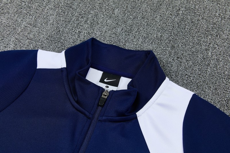 26/27 Paris Saint-Germain Navy Blue & White Full Zipper Jacket Tracksuit + Long Pants (Home)