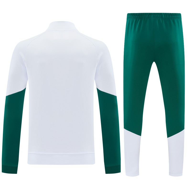 26/27 Italy White & Green Full Zipper Jacket Tracksuit + Long Pants