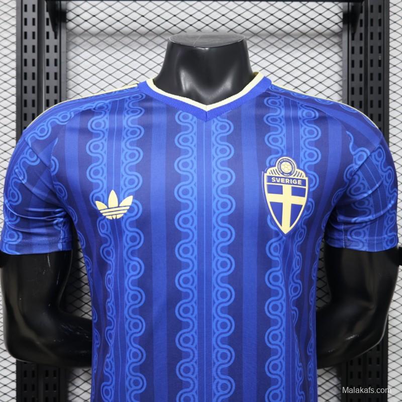 Player Version 2026 Sweden Blue with Tonal Chain Stripe  Away Jersey