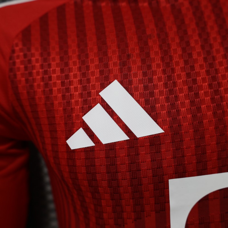 Player Version 26/27 FC Bayern Munich Red-on-Red Diagonal Stripe  Long Sleeve Jersey