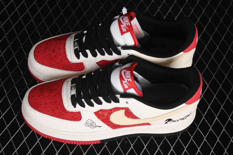 Nike Air Force 1 '07 Low Red and White Contrast Color Casual Skateboarding Shoes - JP2026-156