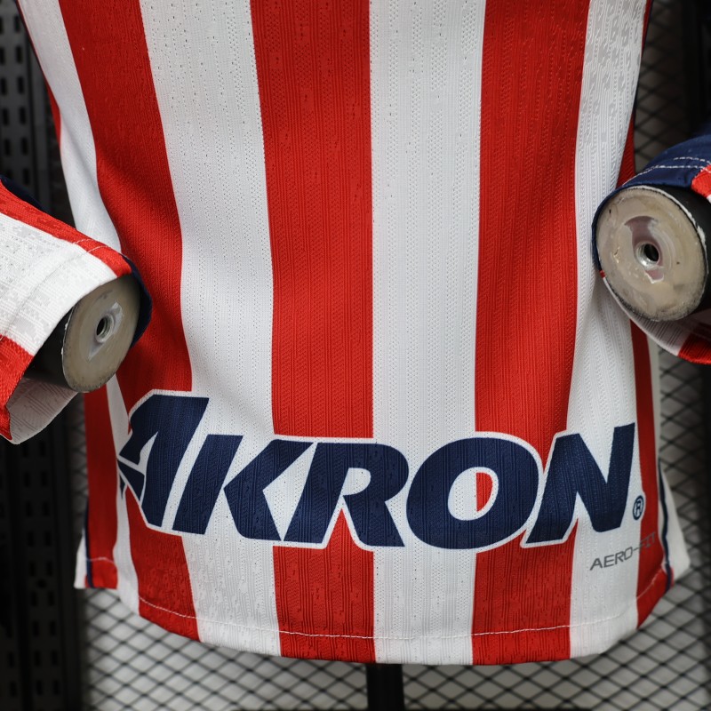 Player Version 26/27 Chivas Home Long Sleeve Red Stripes Jersey