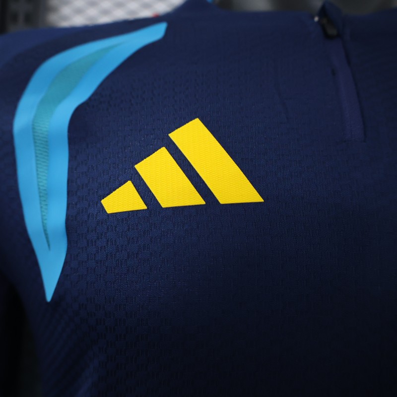 Player Version 2026 Spain Away Navy Blue Long Sleeve Jersey
