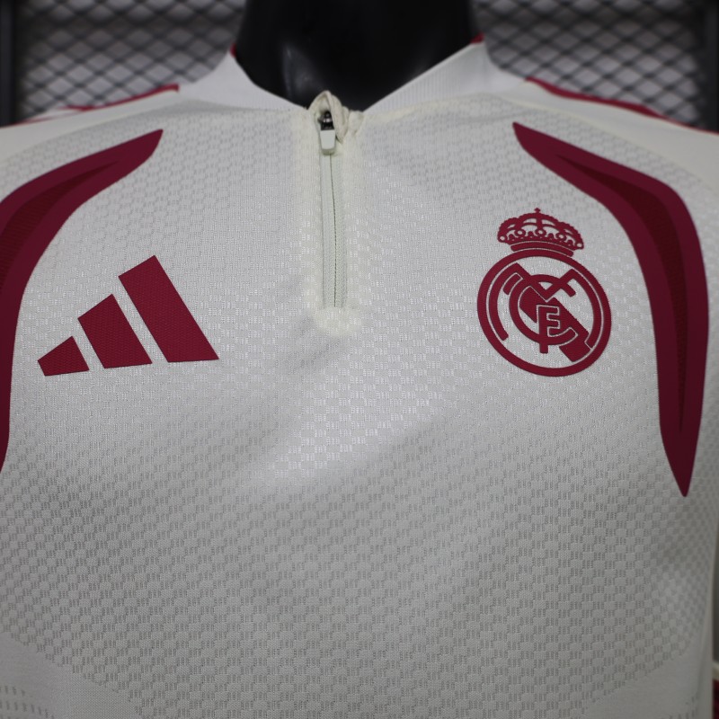 Player Version 26/27 Real Madrid CF White Red  Long Sleeve Jersey