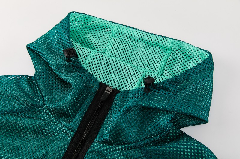 26/27 Brazil  Green Mesh Anthem Full Zipper Hooded Windbreaker Jacket