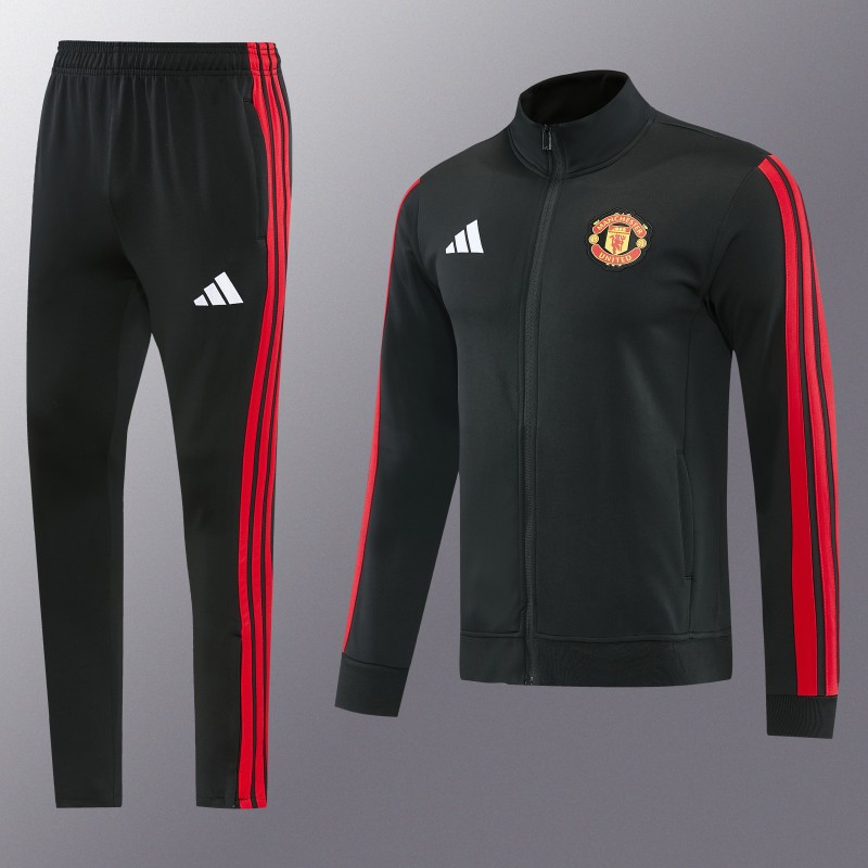 26/27 Manchester United Black Full Zipper Jacket Tracksuit + Long Pants