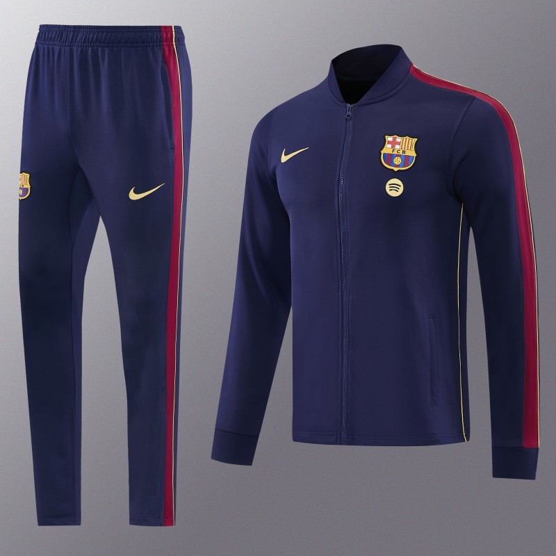 26/27  Barcelona Royal Blue Full Zipper Jacket Tracksuit + Long Pants