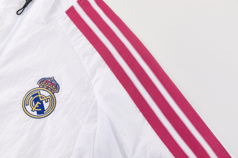 26/27 Real Madrid CF  White Full Zipper  Windbreaker Jacket