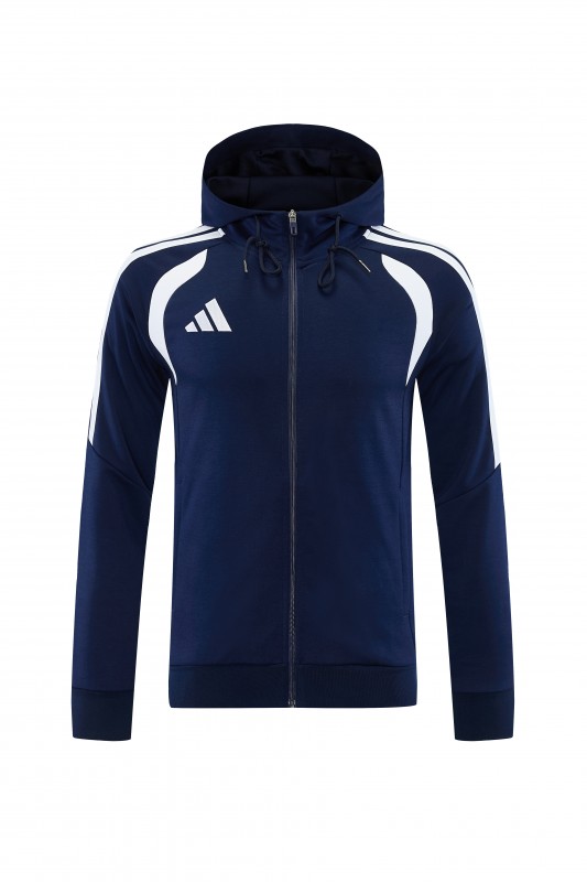 26/27 Adidas M06  Navy Blue Full Zipper Hooded Jacket Tracksuit + Long Pants