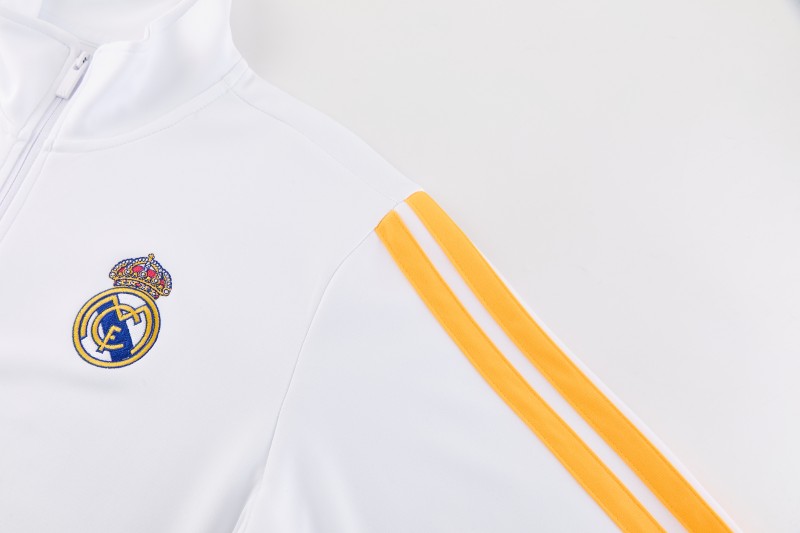 26/27 Real Madrid  White Full Zipper  Jacket Tracksuit + Long Pants