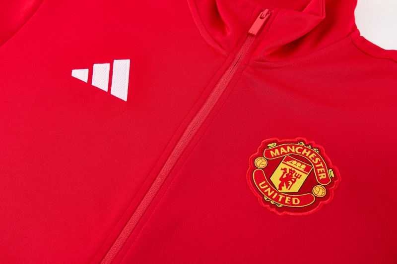 26/27 Manchester United Red Full Zipper Jacket Tracksuit + Long Pants