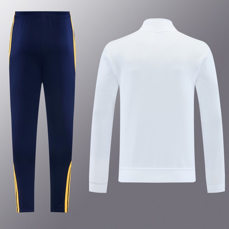 26/27 Real Madrid  White Full Zipper  Jacket Tracksuit + Long Pants