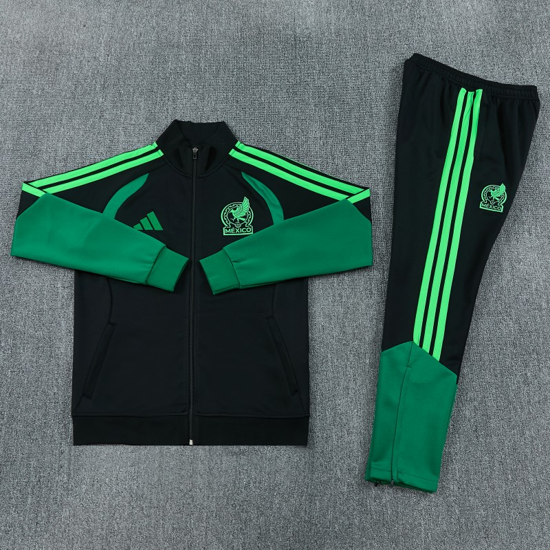 26/27 Mexico Black Full Zipper Jacket + Long Pants