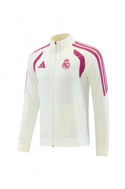26/27 Real Madrid CF  White Full Zipper Jacket Tracksuit + Long Pants
