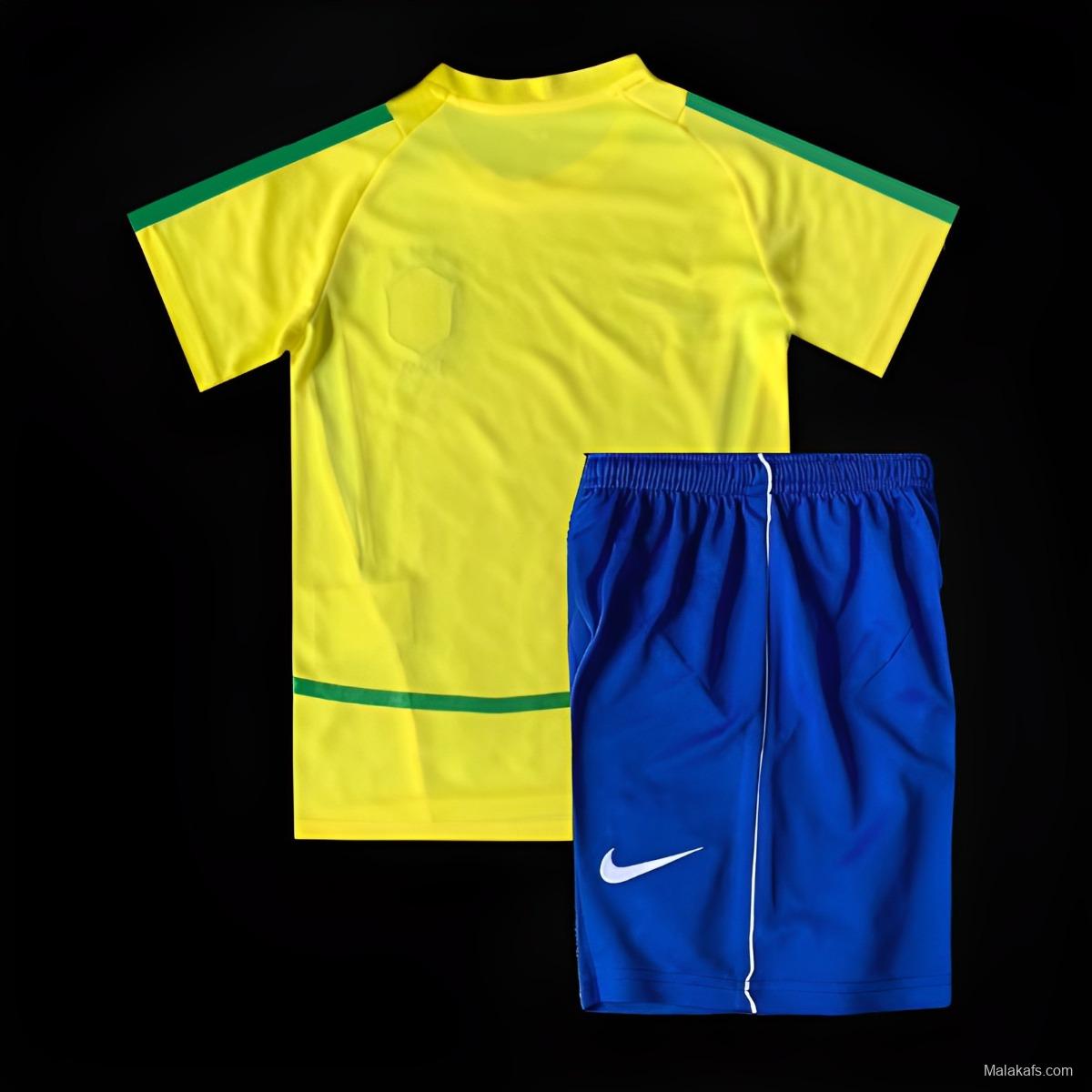 Retro Kids 2002 Brazil Home Jersey