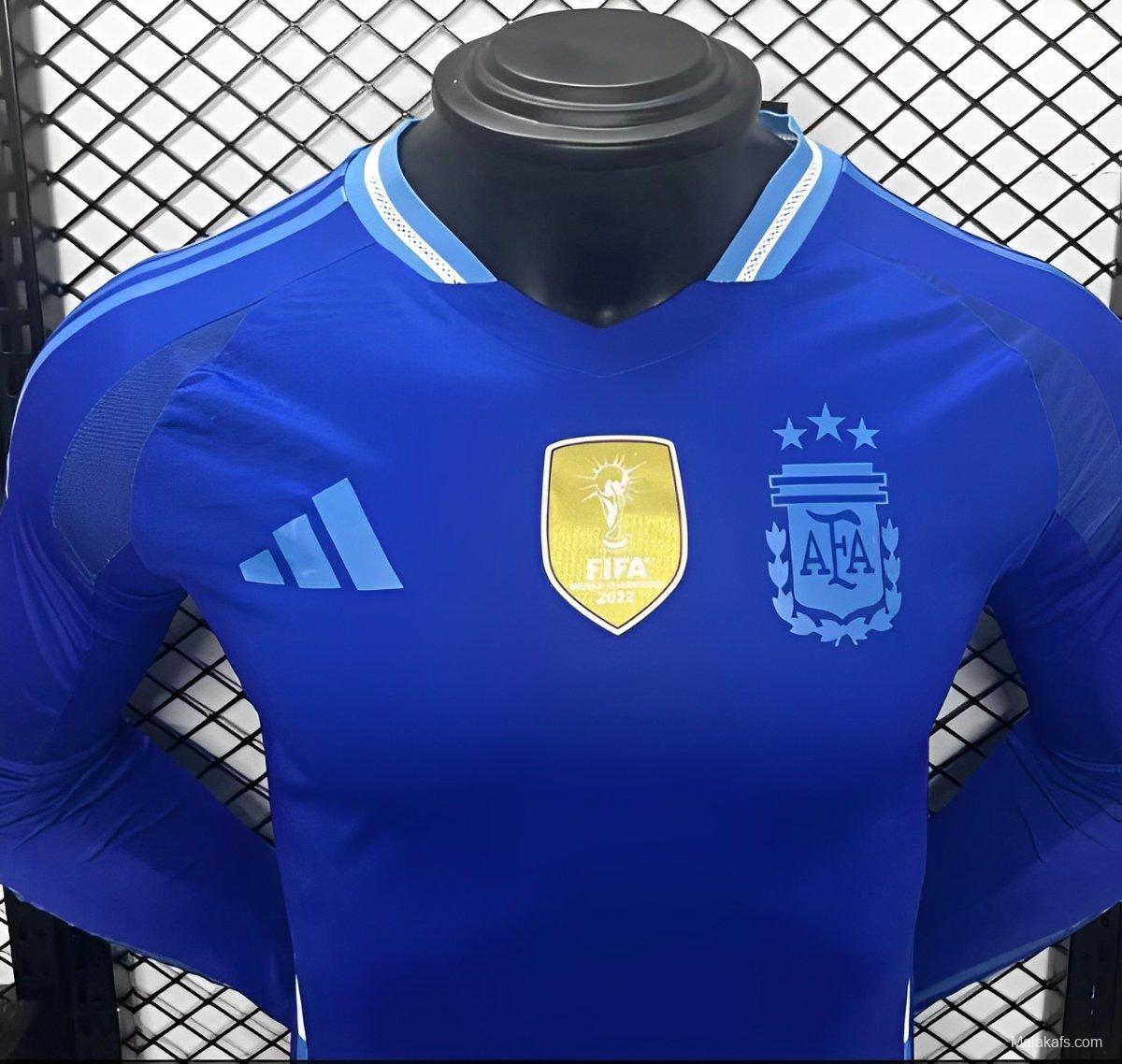Player Version 2024 Argentina Away Long Sleeve Jersey