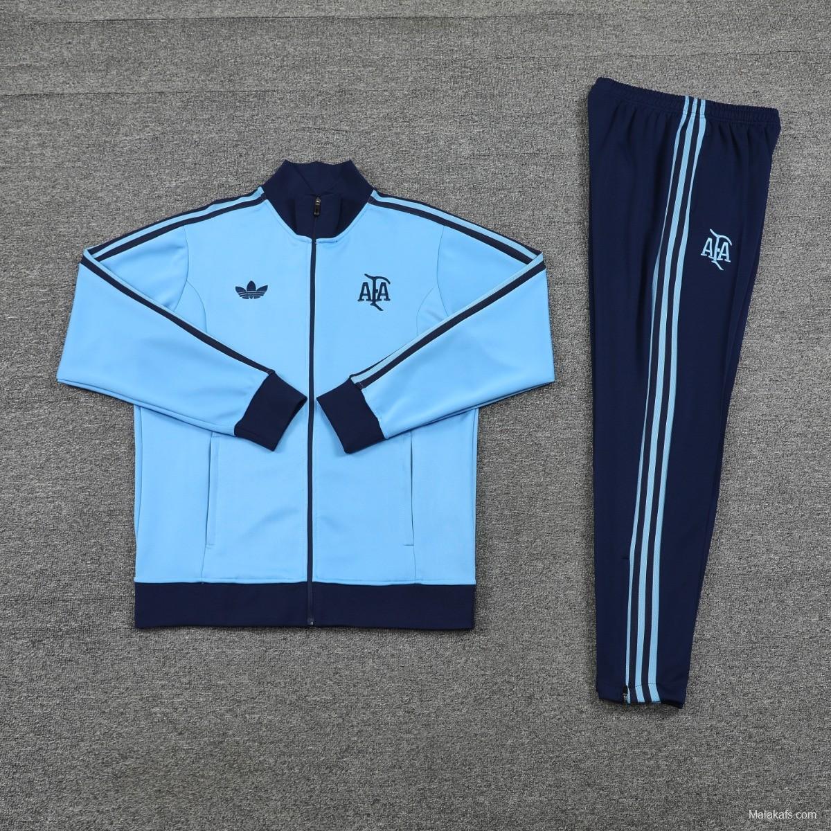 24/25 Argentina Light Blue Full Zipper Jacket +Long Pants