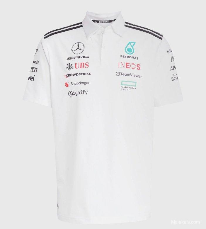 Mercedes F1 Team 2025 White Polo