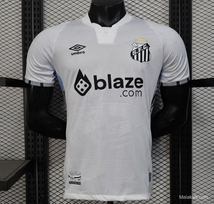 Player Version 25/26 Santos Home Jersey With Sponsors