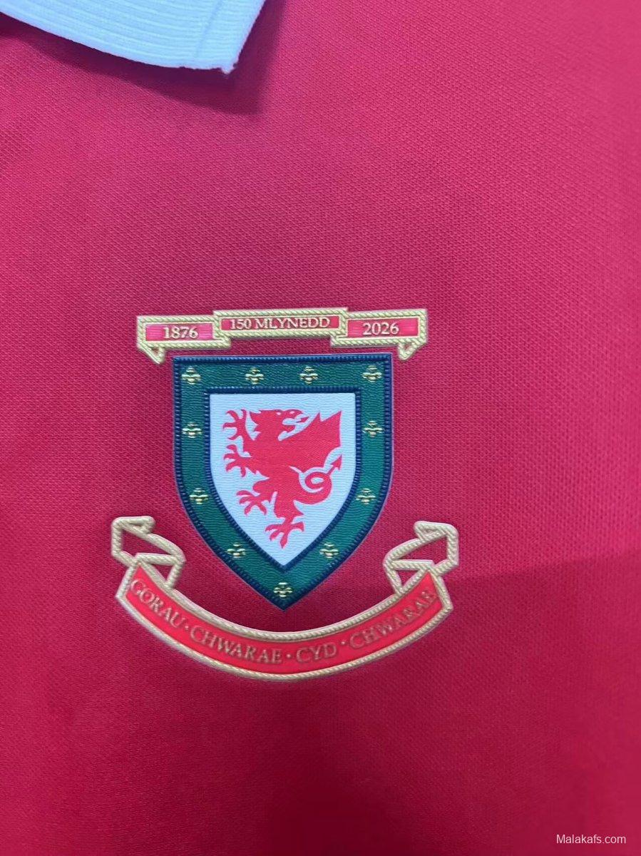 2026 Wales Home 150Th Anniversary Home Jersey