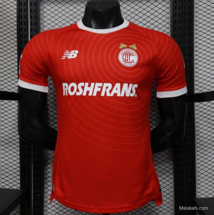 Player Version 26/27 Deportivo Toluca FC Red with Circular Stripe Pattern Home Jersey