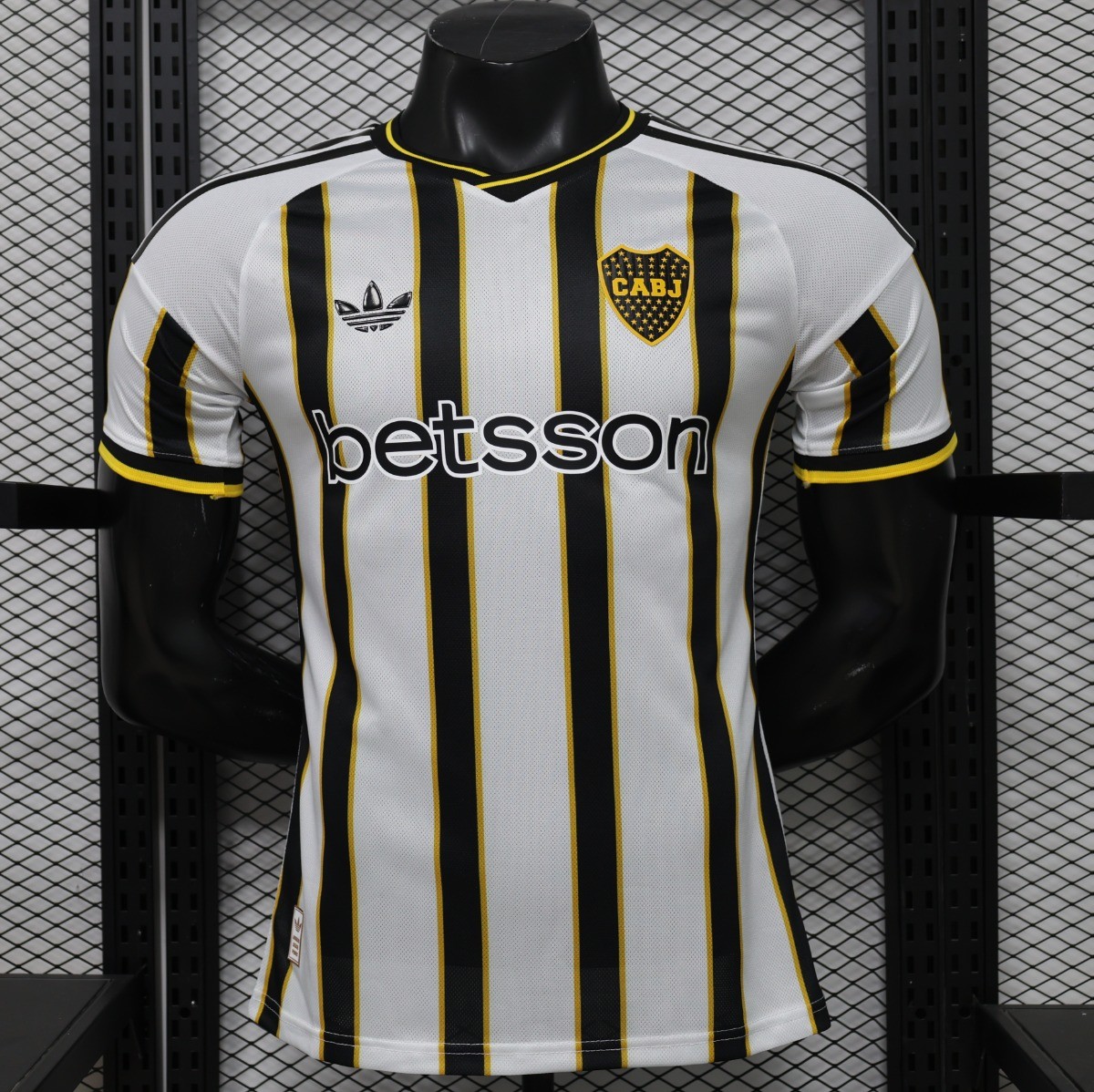 Player Version 25/26 Boca Juniors Away White & Black Vertical Stripes  Special Edition Jersey