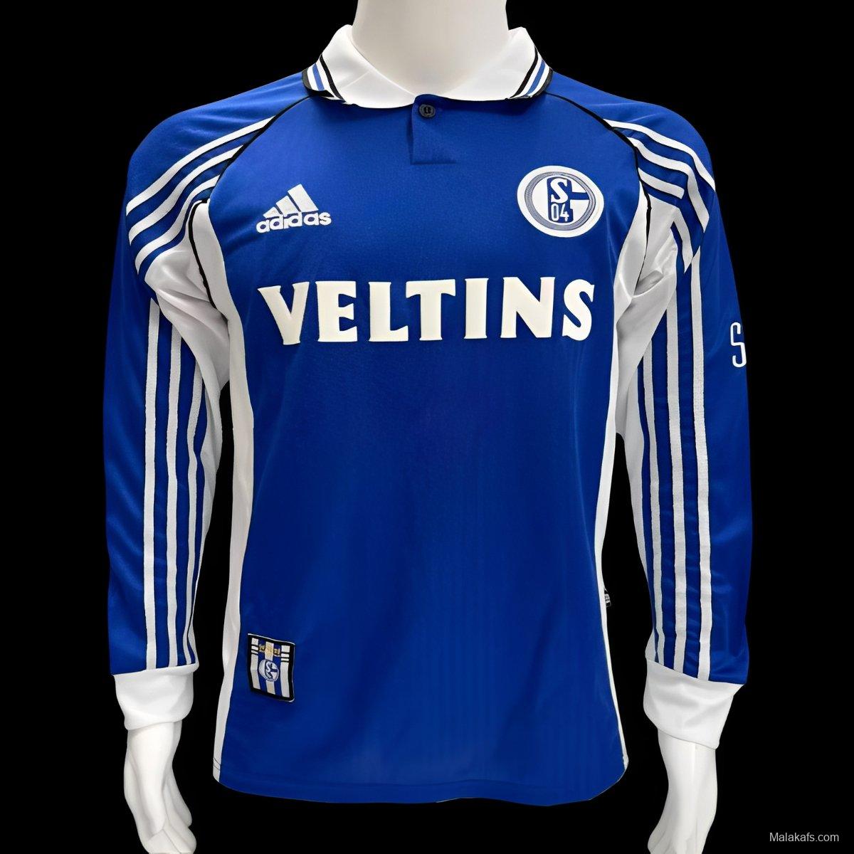 Retro 98/00 Schalke 04 Home Long Sleeve Jersey