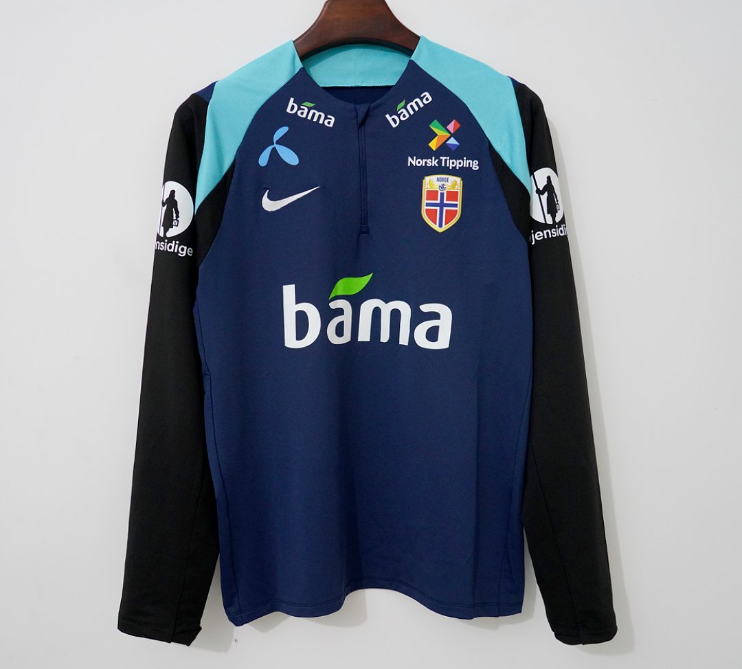 2026 Norway Dark Blue Half Zipper Training Jacket