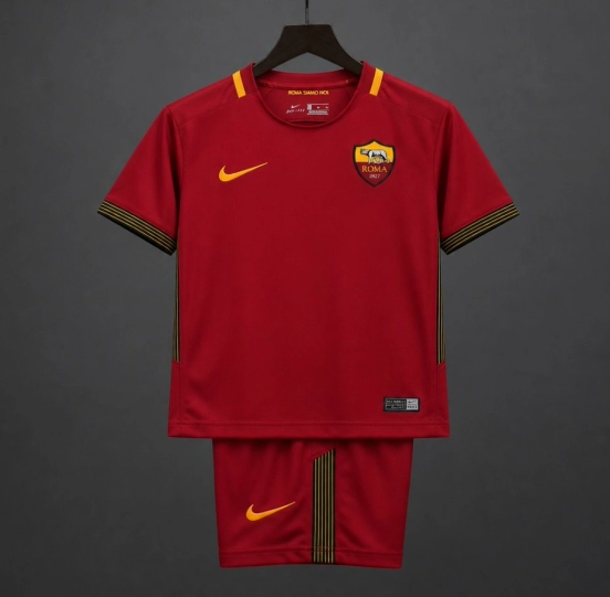 Retro Kids 17/18  AS Roma Home Jersey