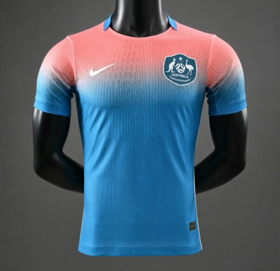 Player Version 2026 Australia Blue with Pink-to-Blue Gradient Away Jersey