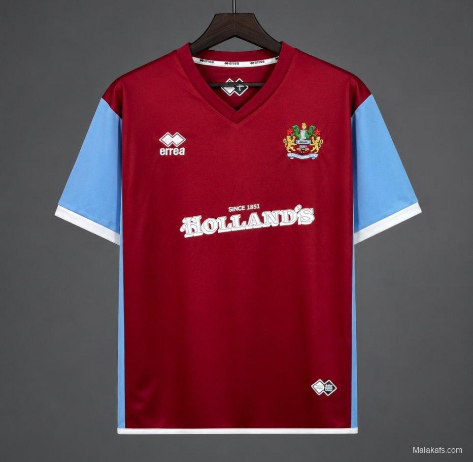 Retro 08/09 Burnley Home Claret Blue Jersey