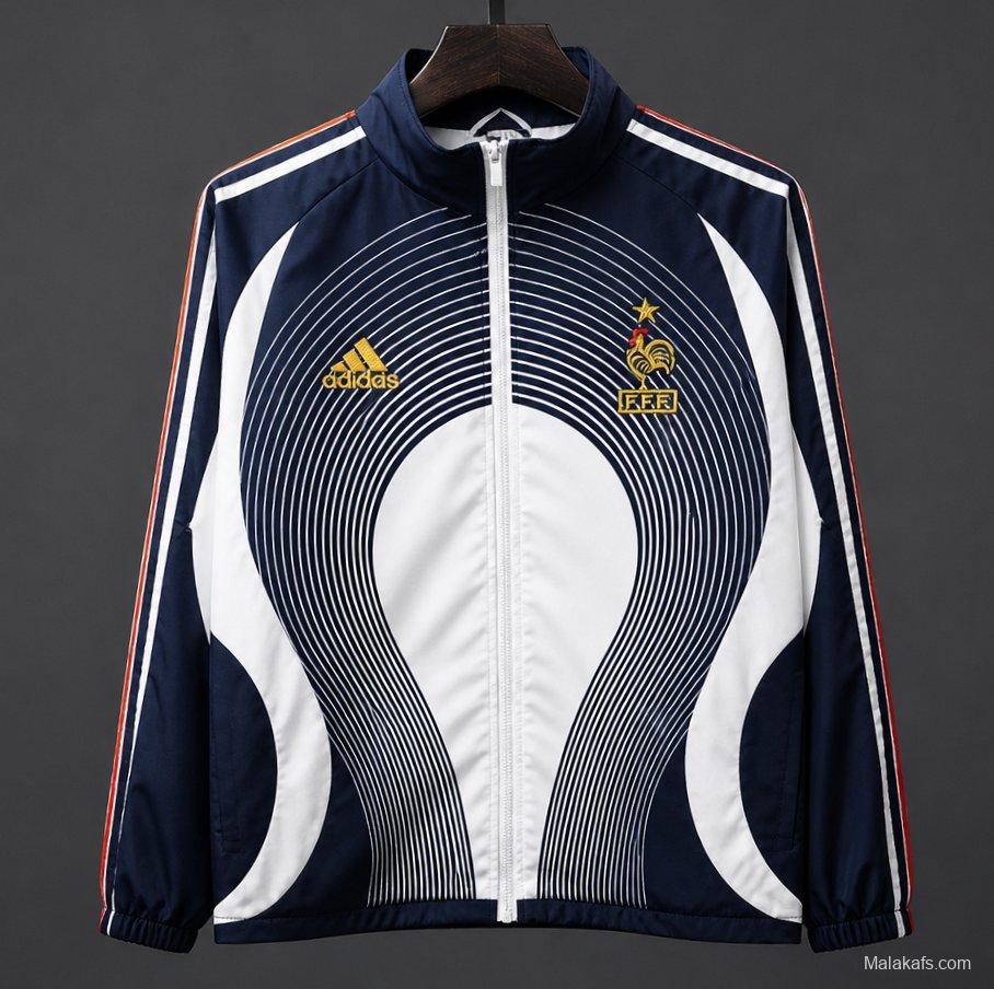 Retro 2006 France Navy Blue Windbreaker Jacket